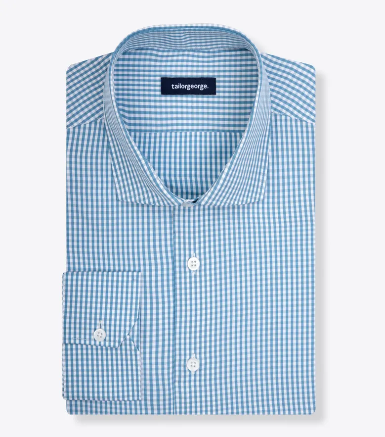 Easy-iron plain white poplin shirt