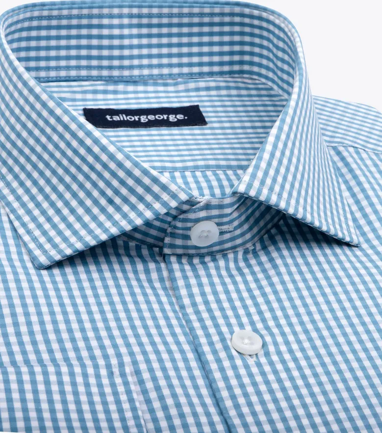 Easy-iron plain white poplin shirt