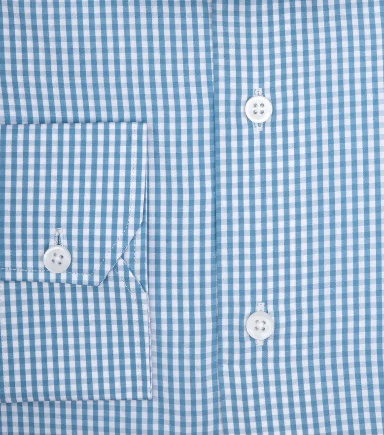 Easy-iron plain white poplin shirt