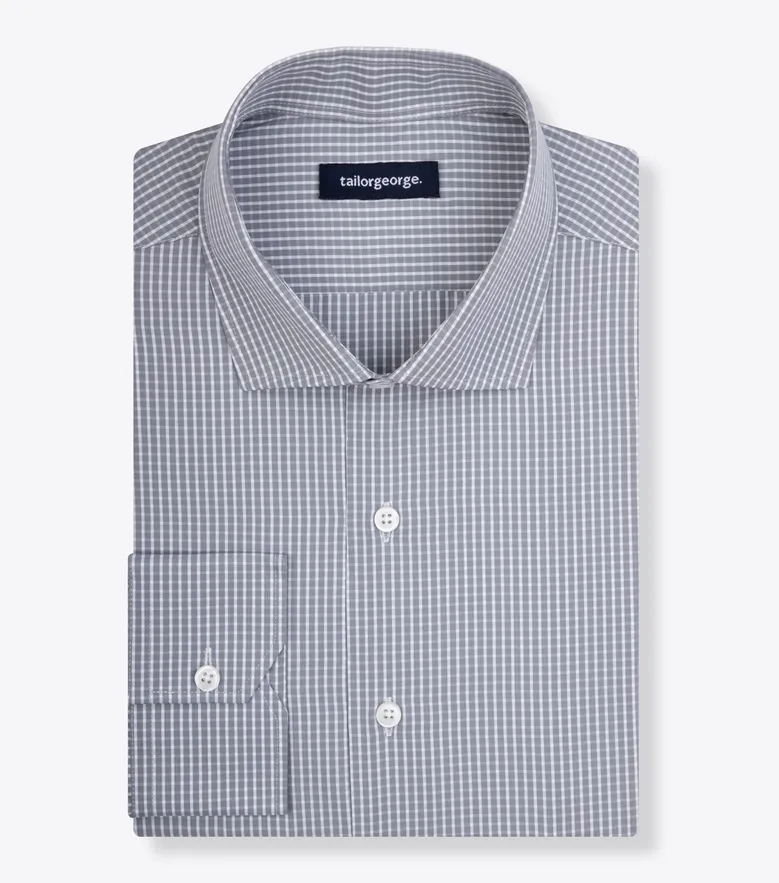 Easy-iron plain white poplin shirt