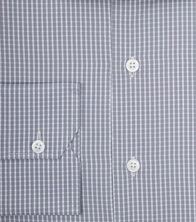 Easy-iron plain white poplin shirt