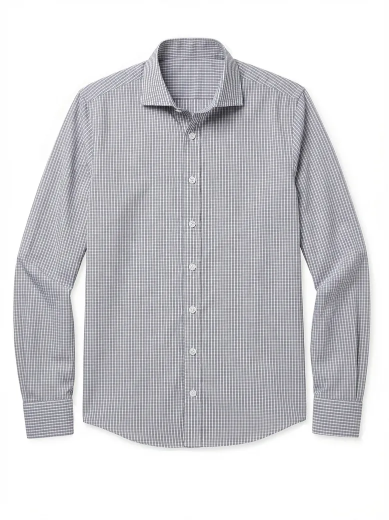 Easy-iron plain white poplin shirt