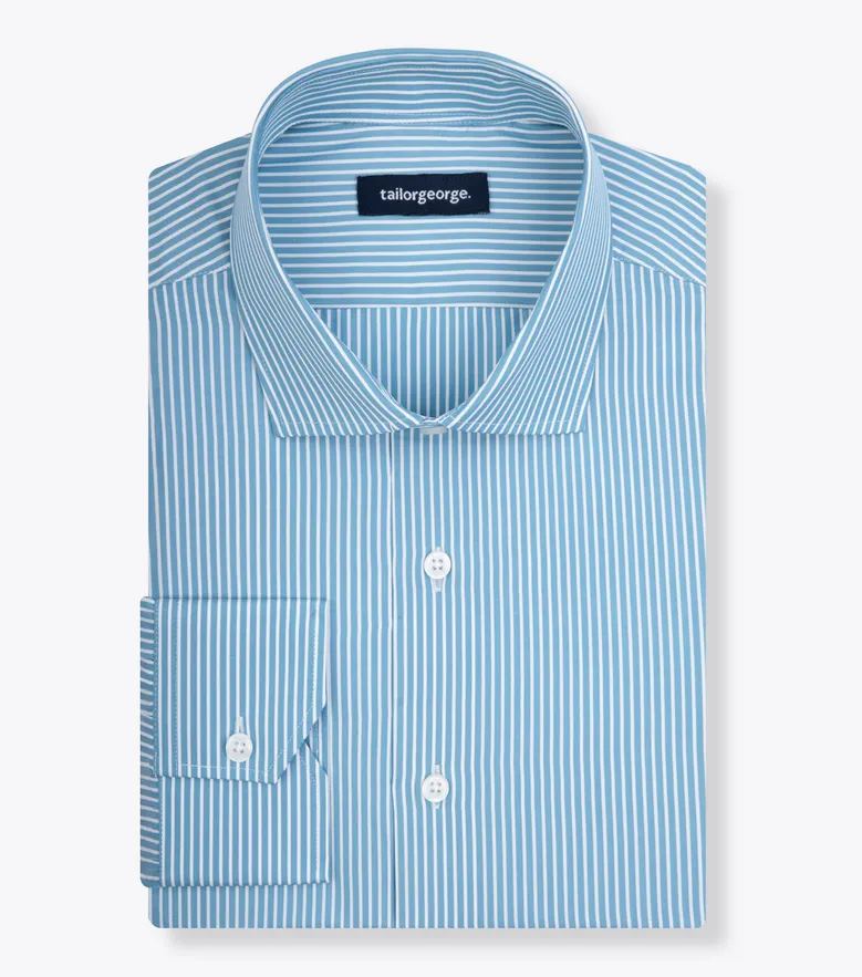 Easy-iron plain white poplin shirt
