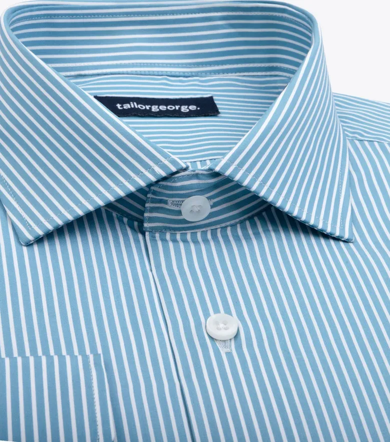 Easy-iron plain white poplin shirt