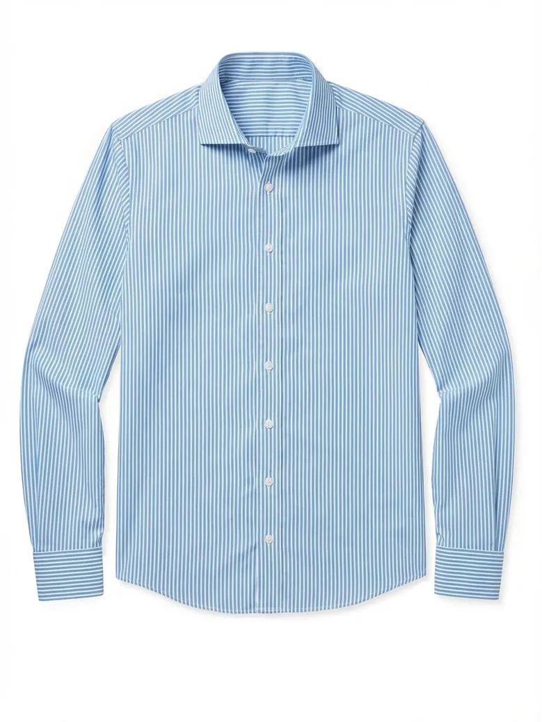 Easy-iron plain white poplin shirt