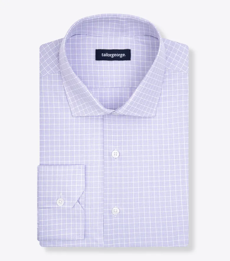 Easy-iron plain white poplin shirt