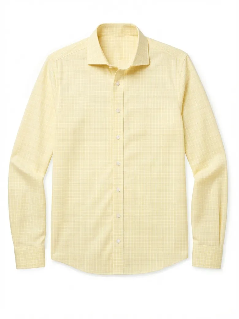 Easy-iron plain white poplin shirt