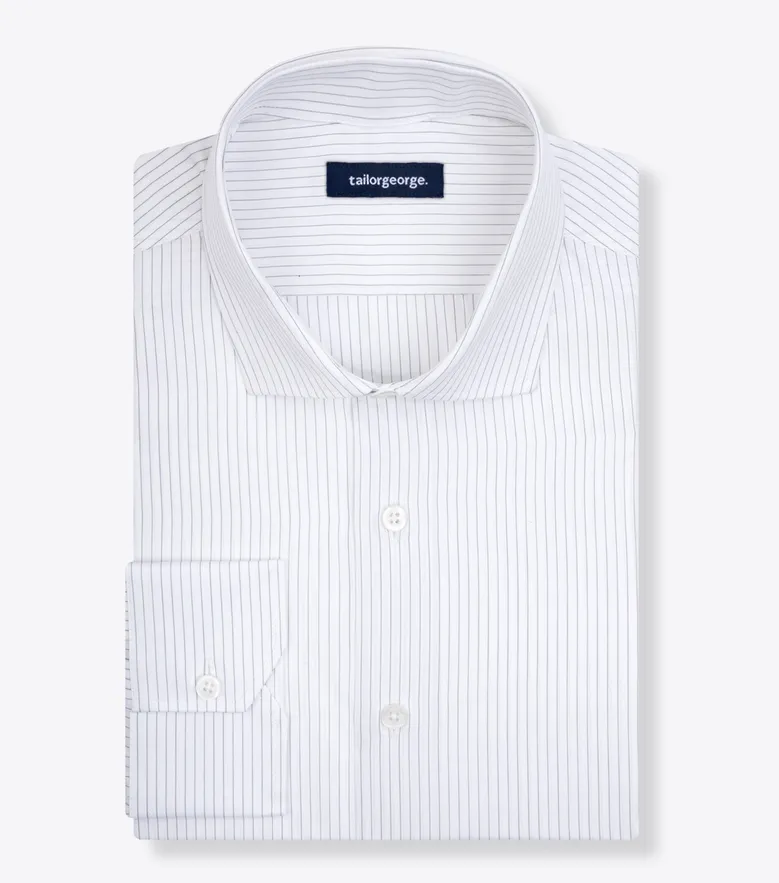 Easy-iron plain white poplin shirt