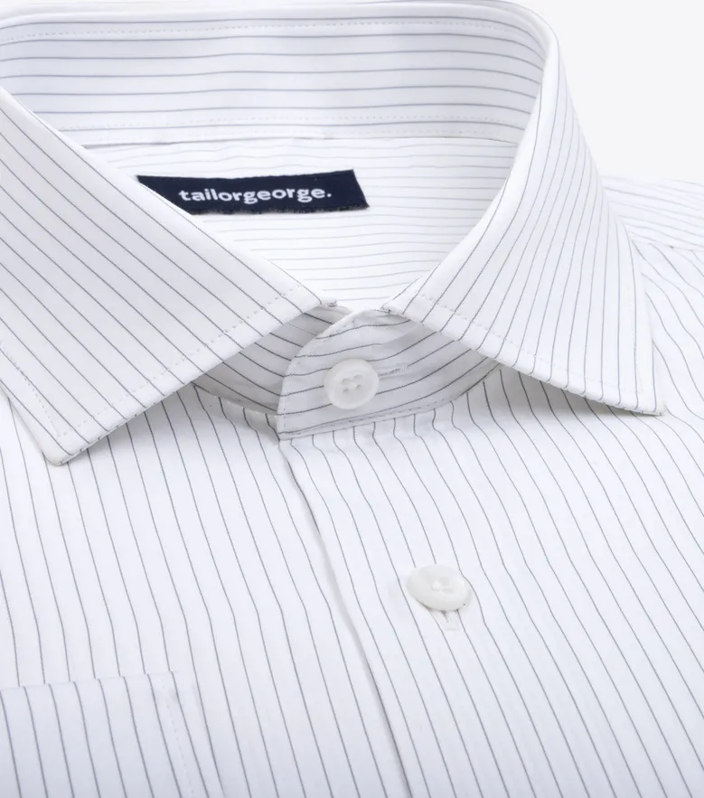 Easy-iron plain white poplin shirt