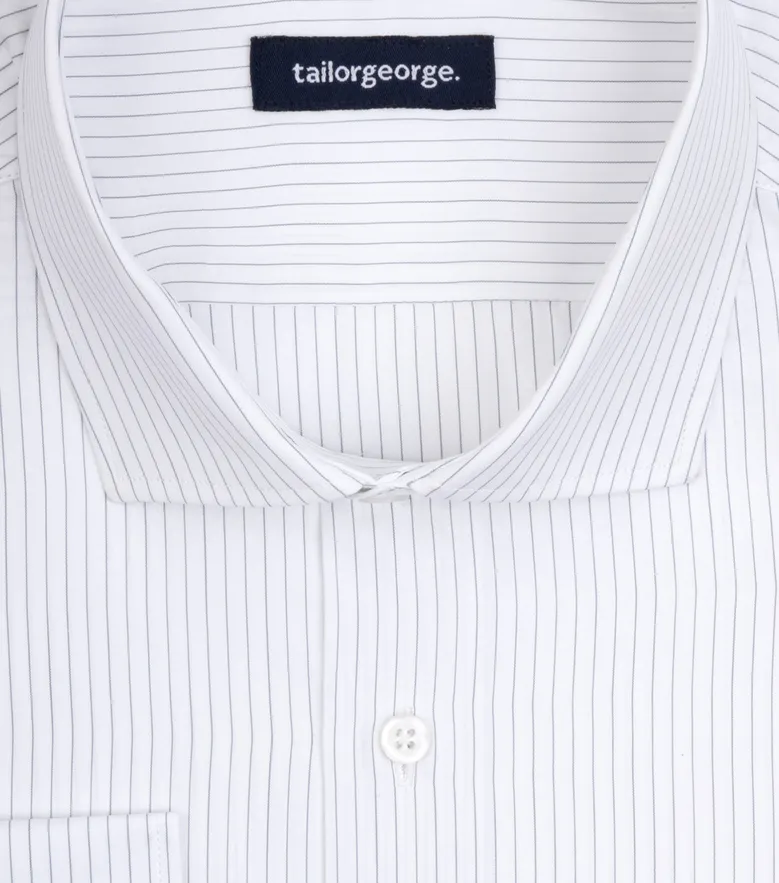 Easy-iron plain white poplin shirt