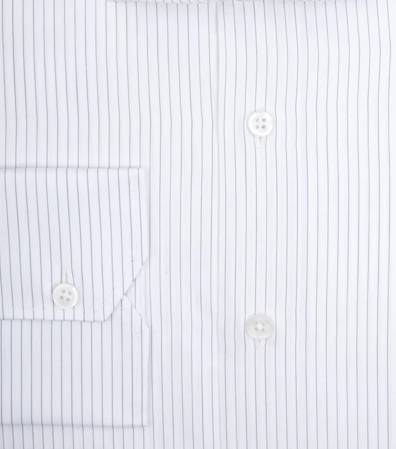 Easy-iron plain white poplin shirt