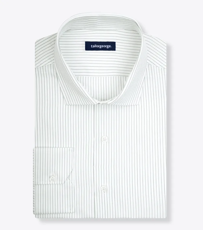 Easy-iron plain white poplin shirt