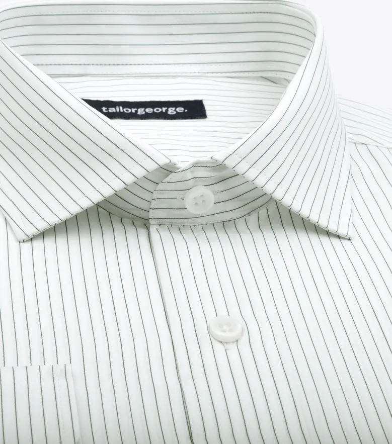 Easy-iron plain white poplin shirt