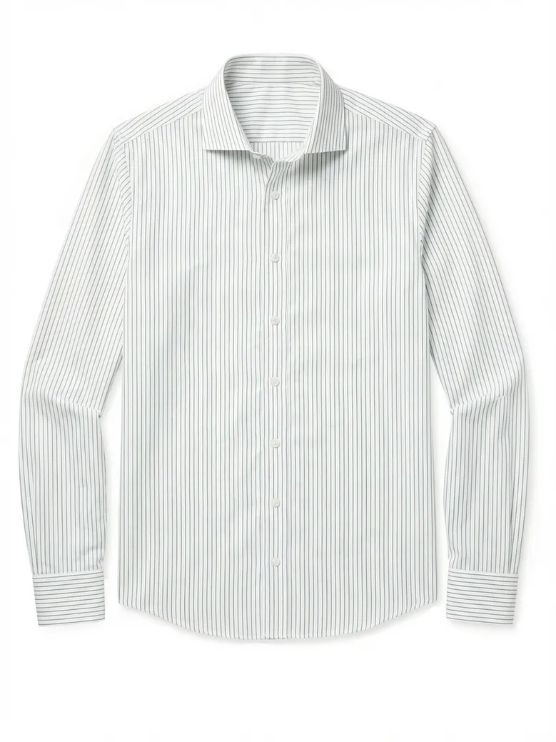 Easy-iron plain white poplin shirt