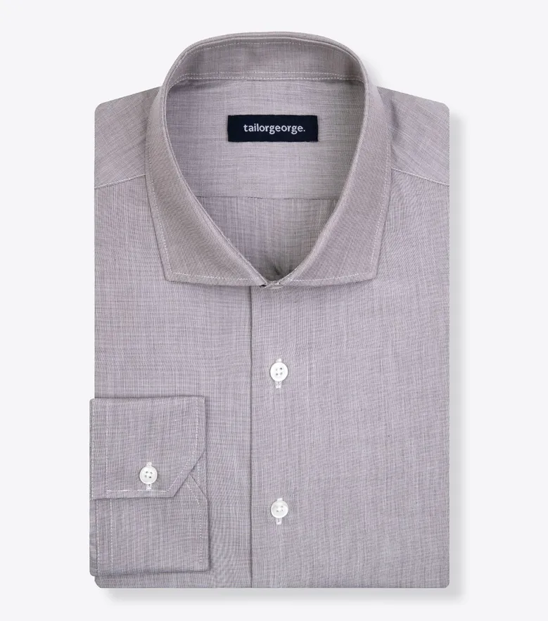 Easy-iron plain white poplin shirt