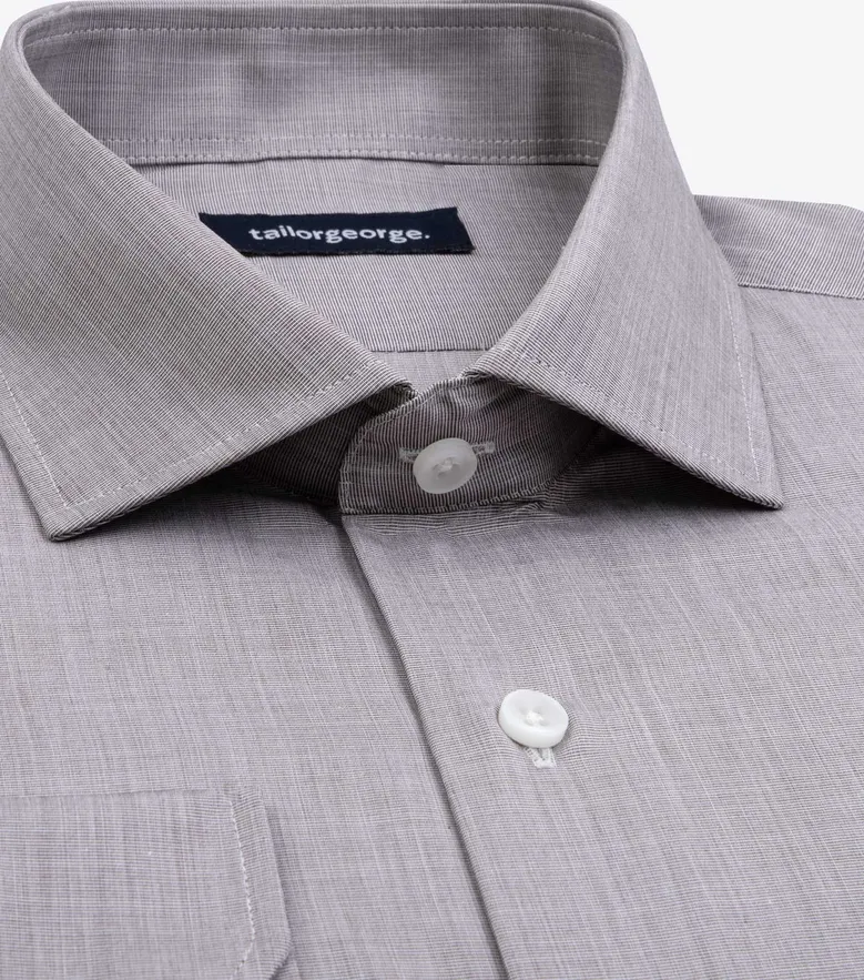 Easy-iron plain white poplin shirt
