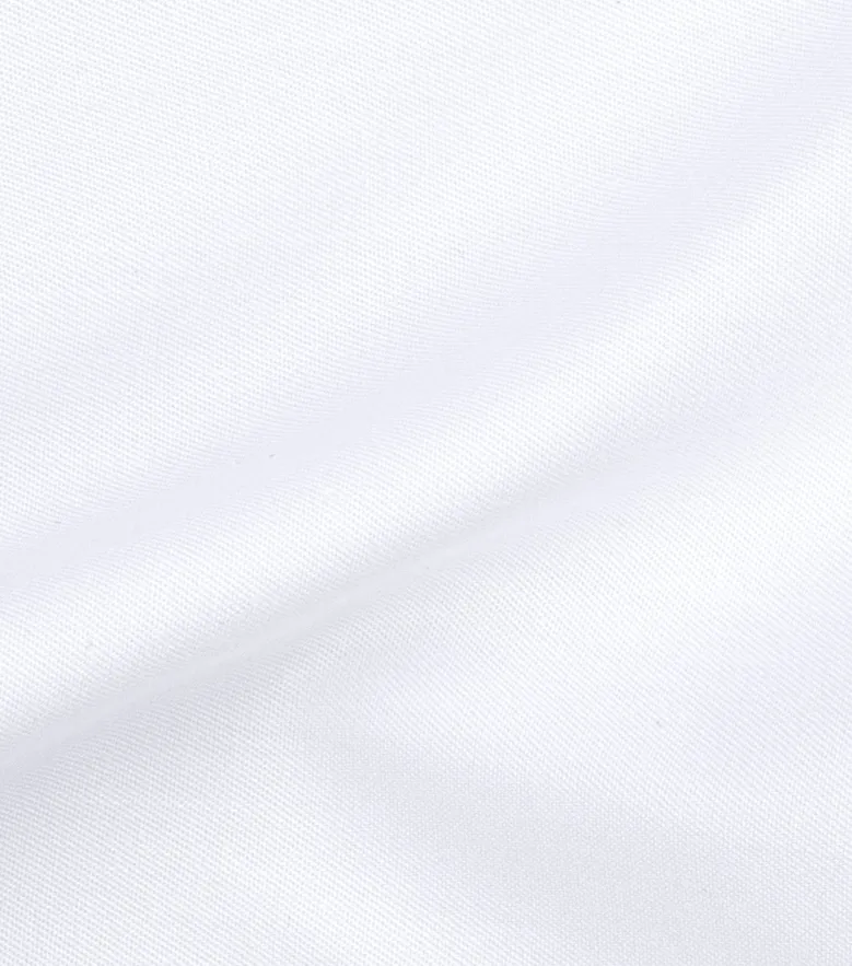 Easy-iron plain white poplin shirt