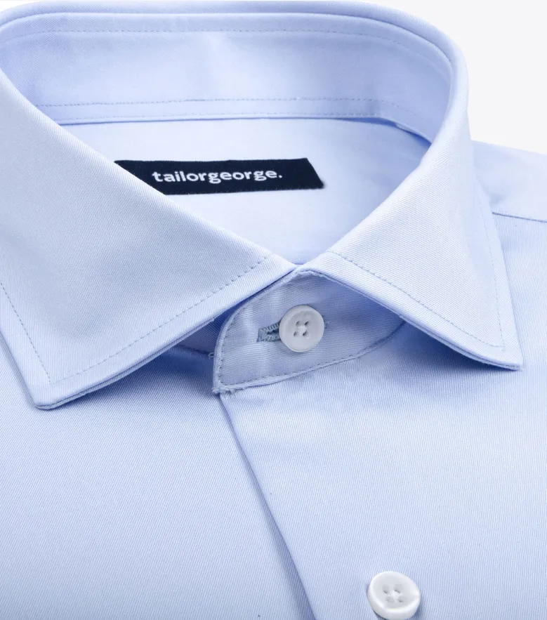 Easy-iron plain white poplin shirt