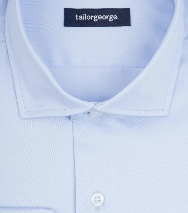 Easy-iron plain white poplin shirt