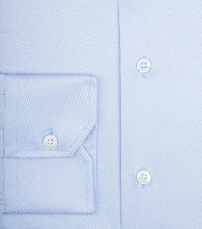 Easy-iron plain white poplin shirt