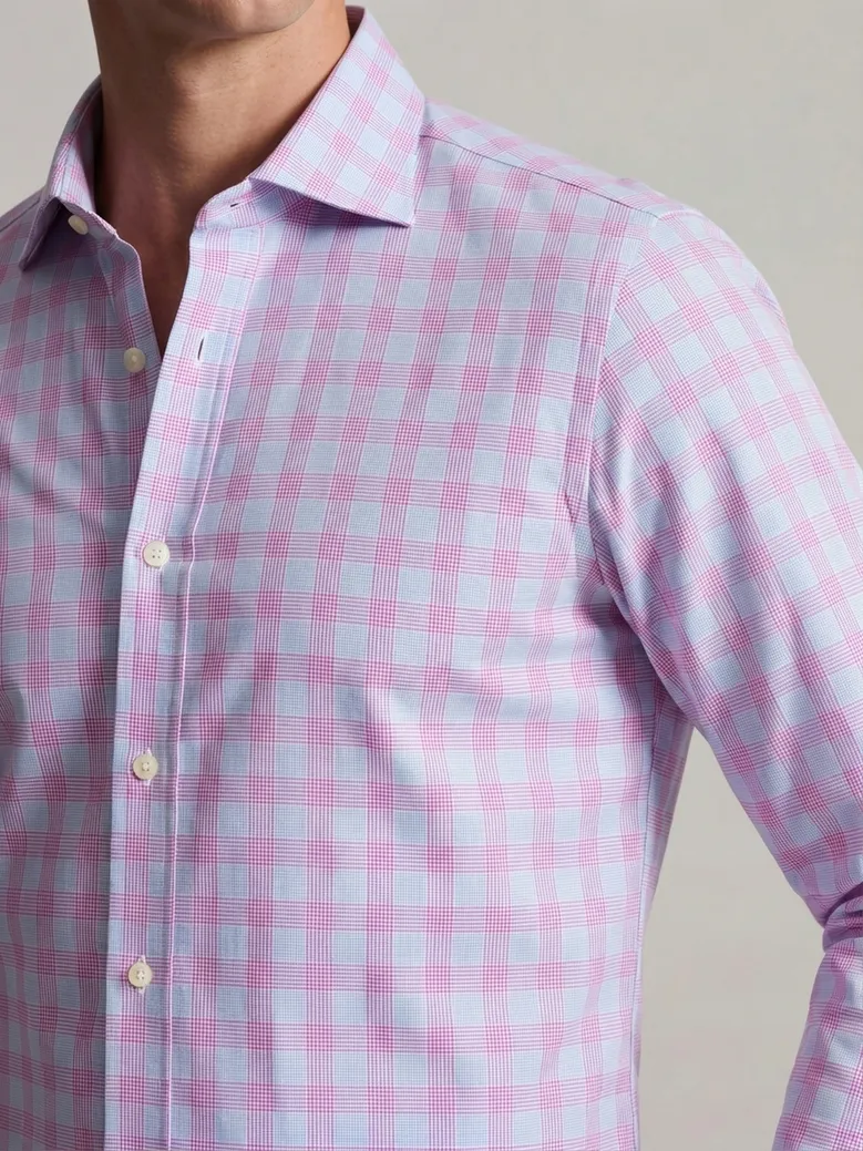 Easy-iron plain white poplin shirt