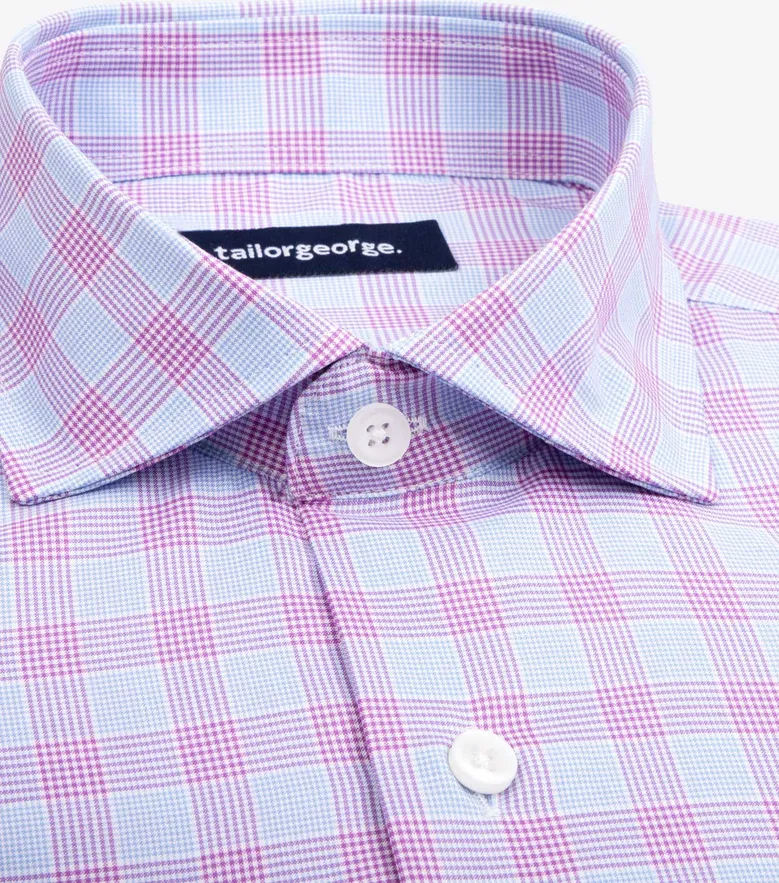 Easy-iron plain white poplin shirt