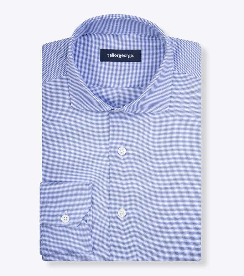 Easy-iron plain white poplin shirt