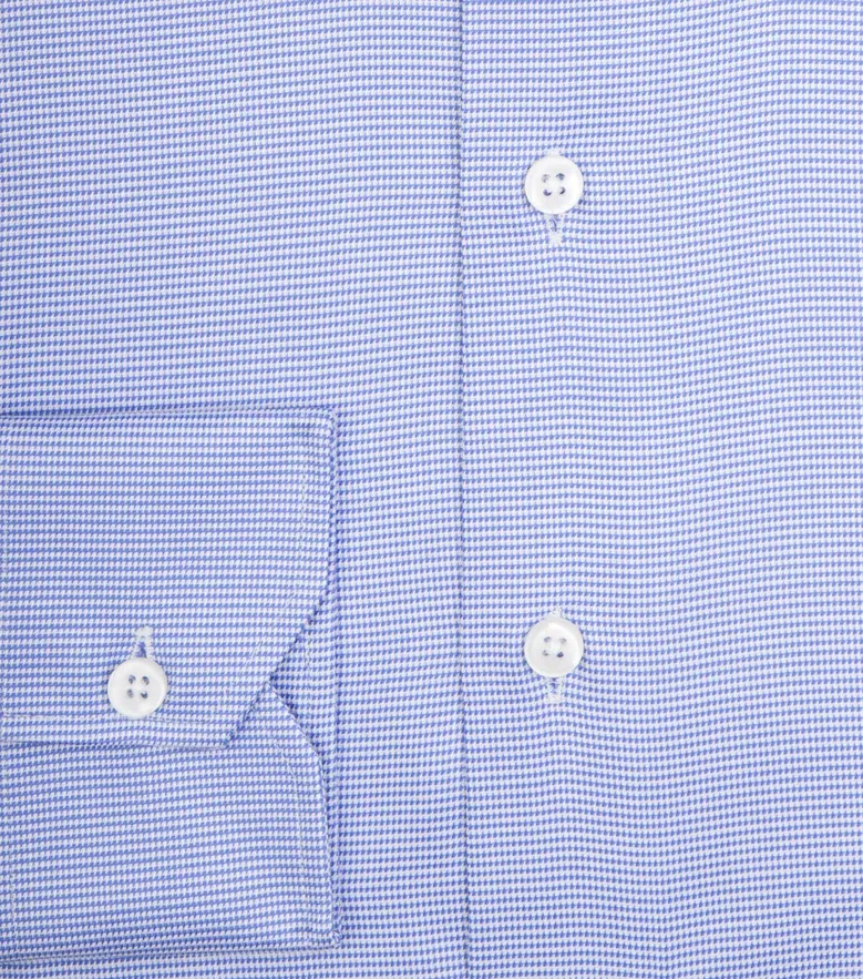 Easy-iron plain white poplin shirt
