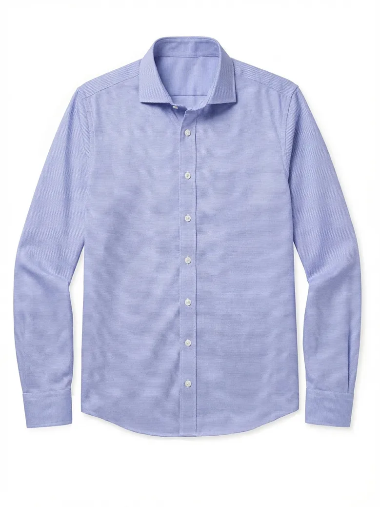 Easy-iron plain white poplin shirt