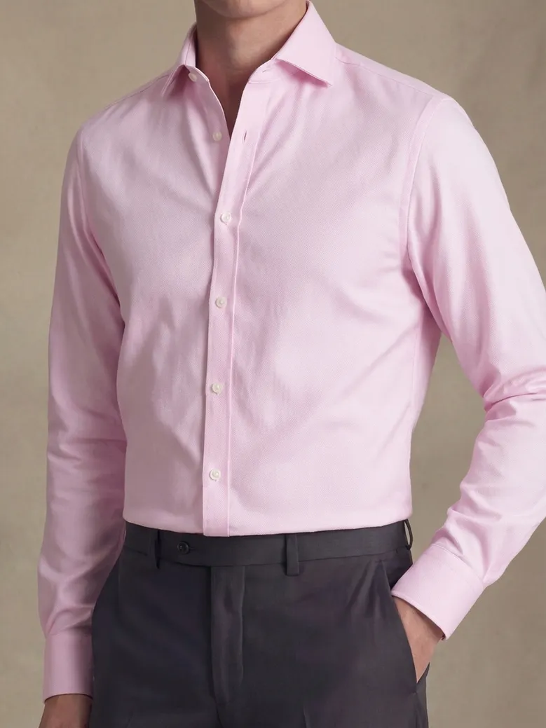 Easy-iron plain white poplin shirt