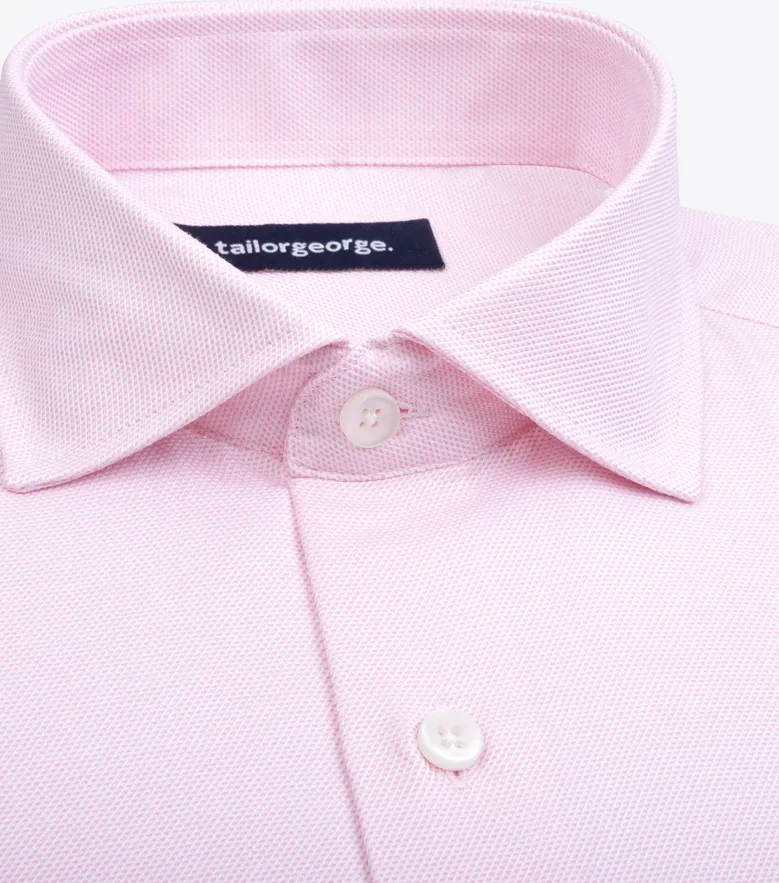 Easy-iron plain white poplin shirt