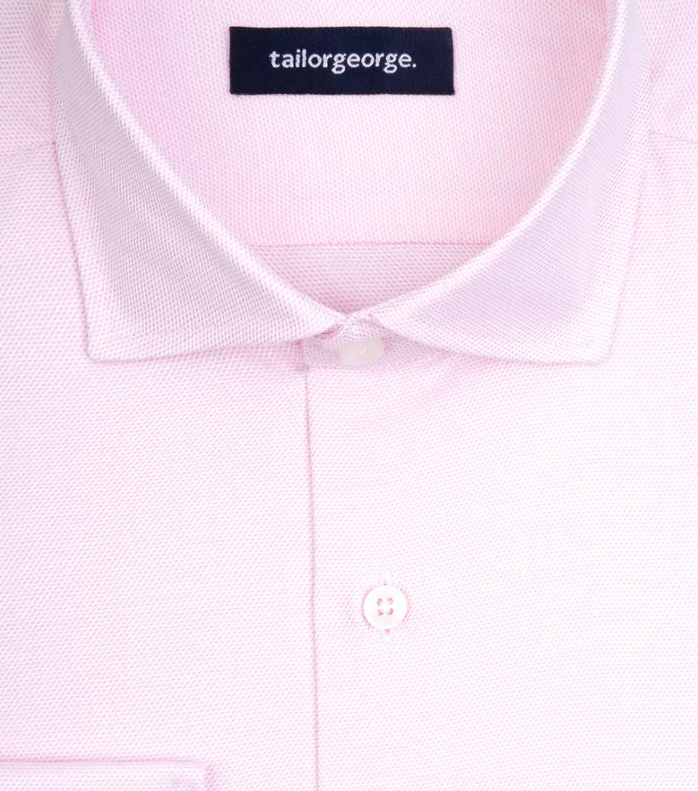 Easy-iron plain white poplin shirt