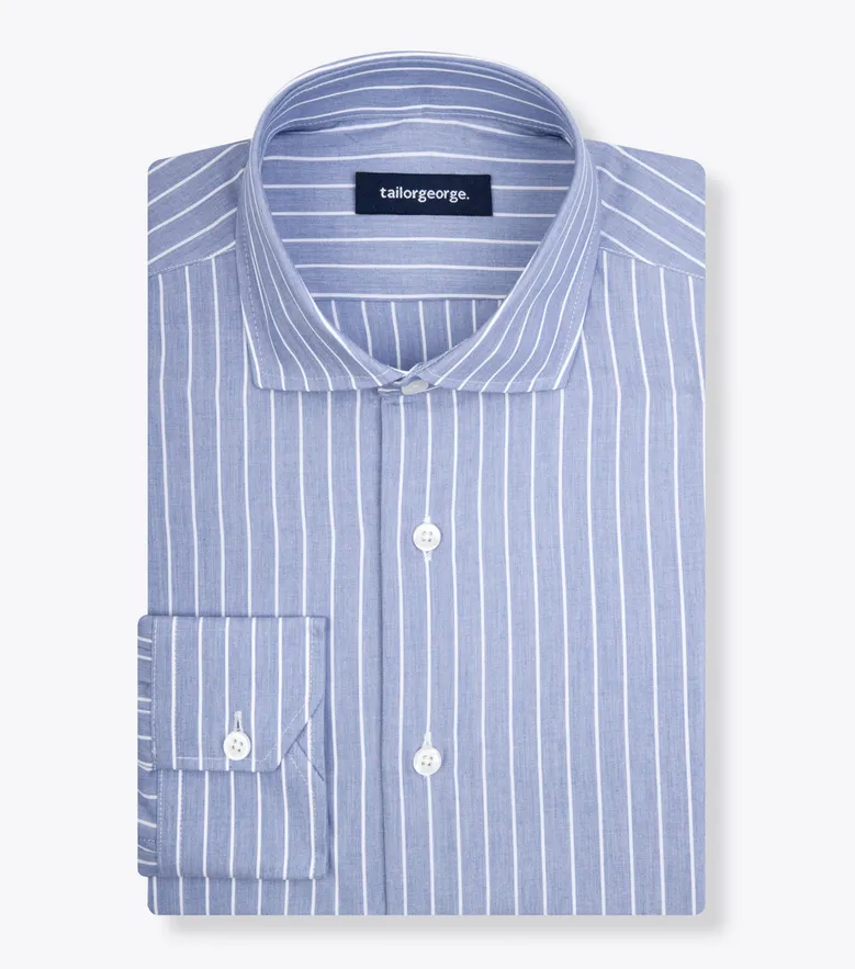 Easy-iron plain white poplin shirt