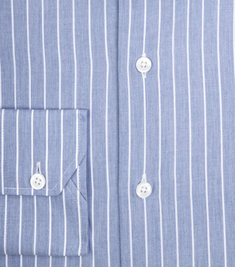 Easy-iron plain white poplin shirt