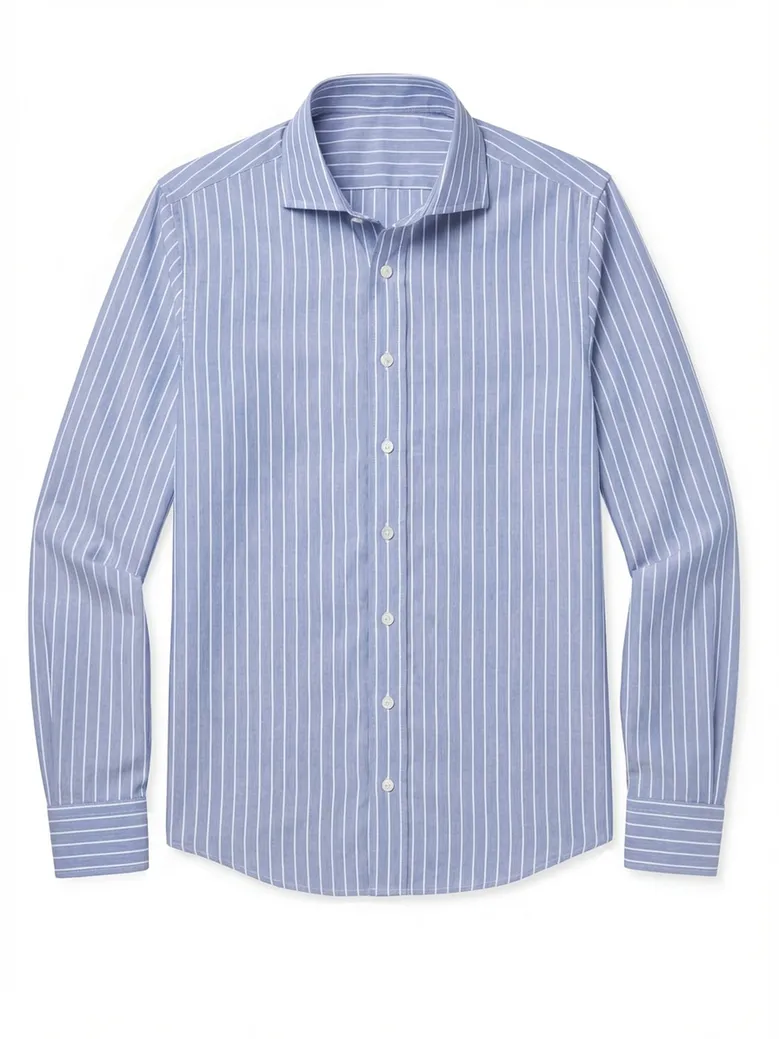 Easy-iron plain white poplin shirt