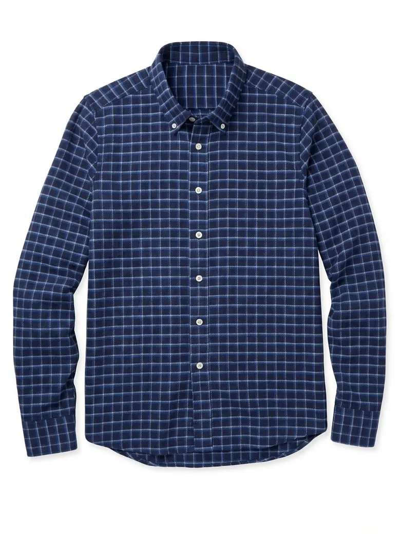 Easy-iron plain white poplin shirt