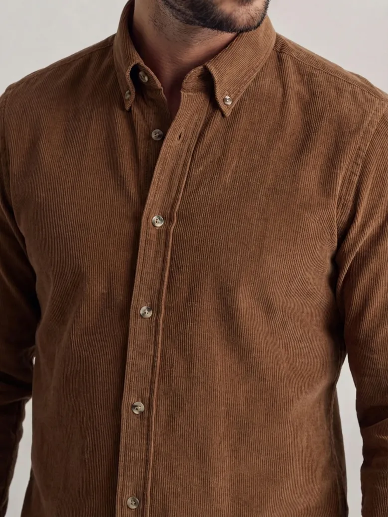 Easy-iron plain white poplin shirt