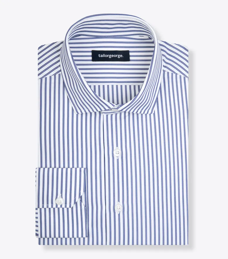 Easy-iron plain white poplin shirt