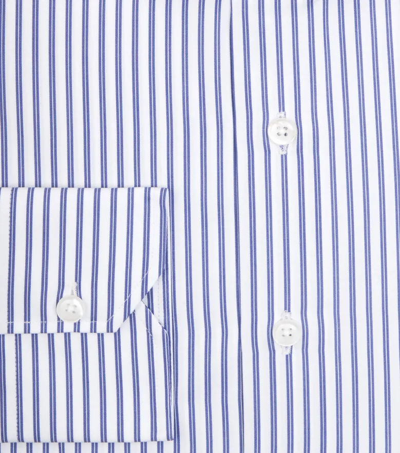 Easy-iron plain white poplin shirt