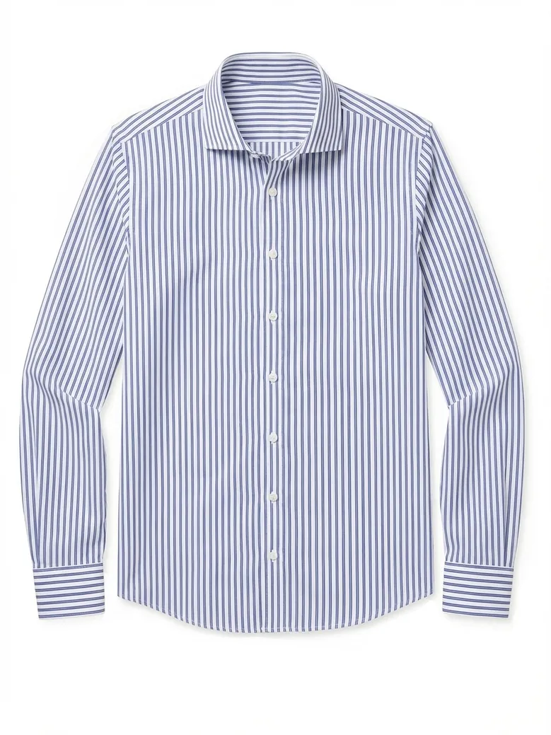 Easy-iron plain white poplin shirt