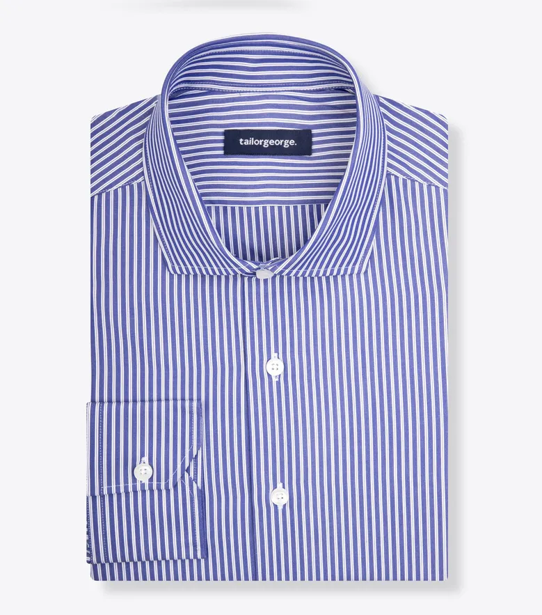 Easy-iron plain white poplin shirt
