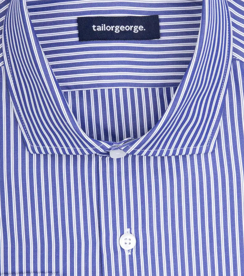 Easy-iron plain white poplin shirt