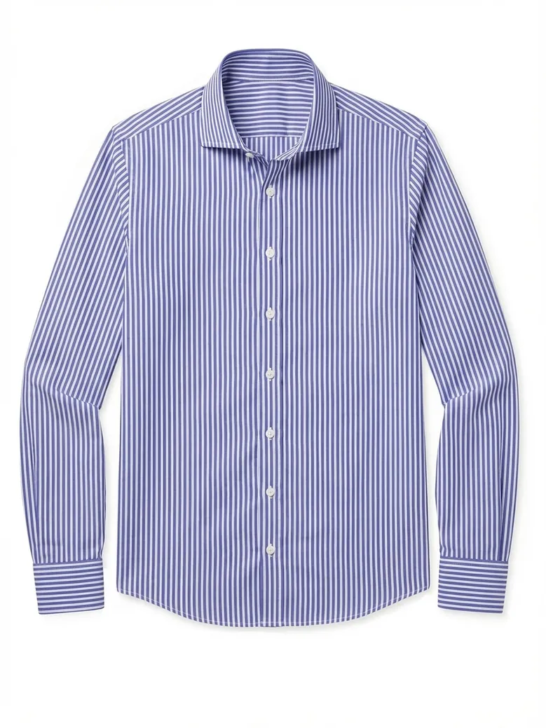 Easy-iron plain white poplin shirt
