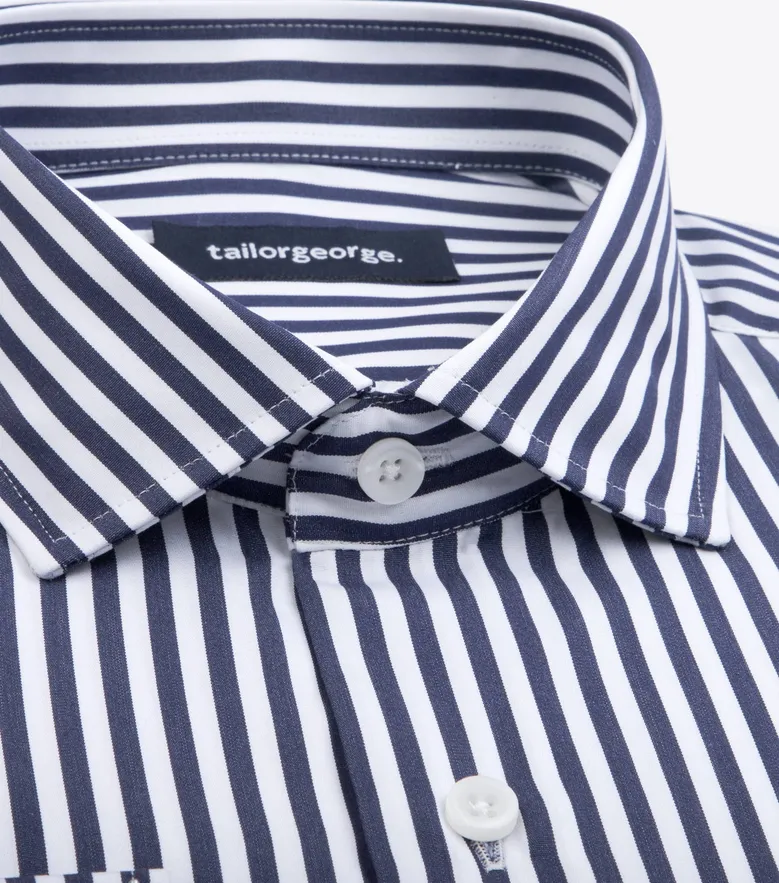 Easy-iron plain white poplin shirt
