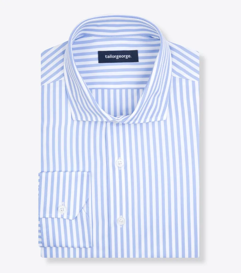 Easy-iron plain white poplin shirt