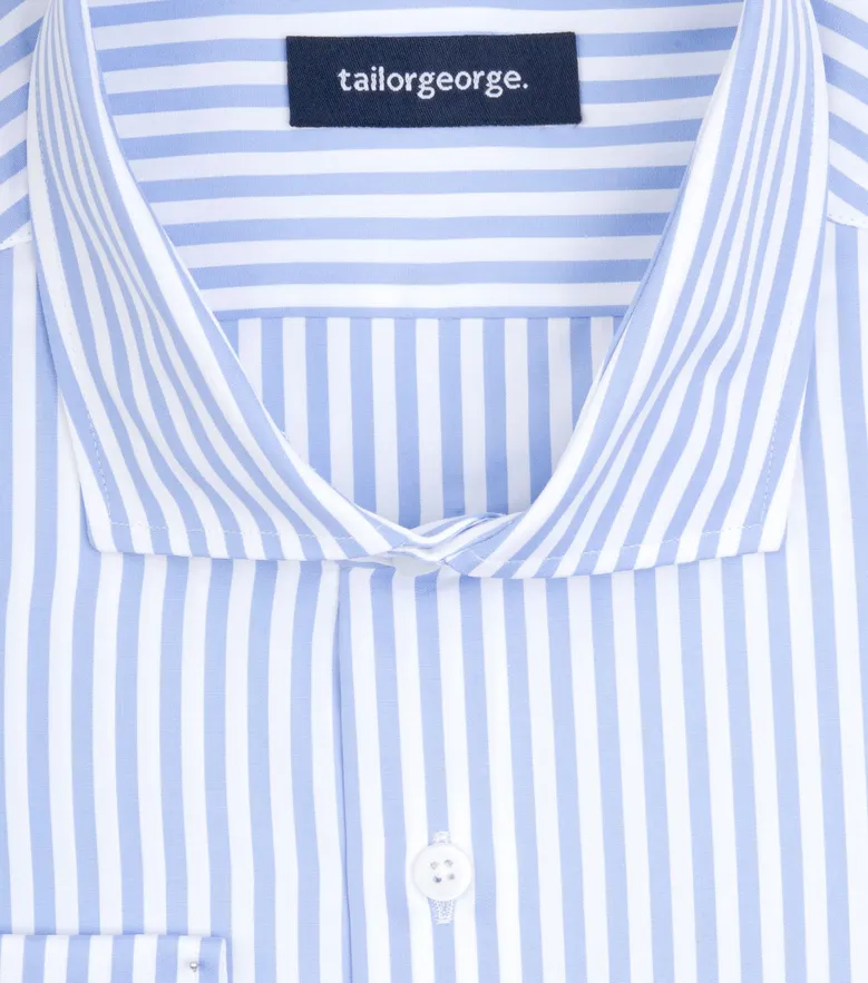 Easy-iron plain white poplin shirt