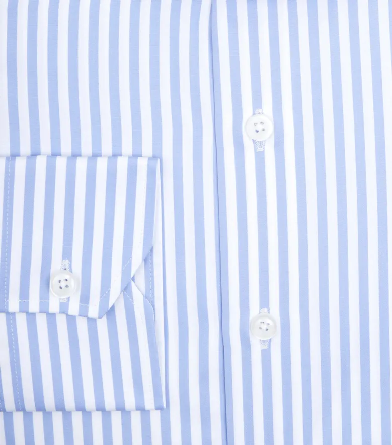 Easy-iron plain white poplin shirt