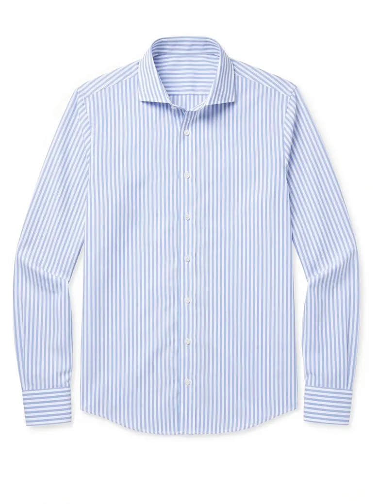 Easy-iron plain white poplin shirt