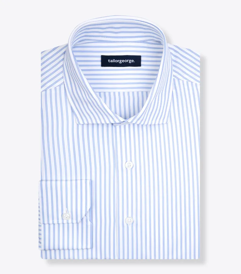 Easy-iron plain white poplin shirt
