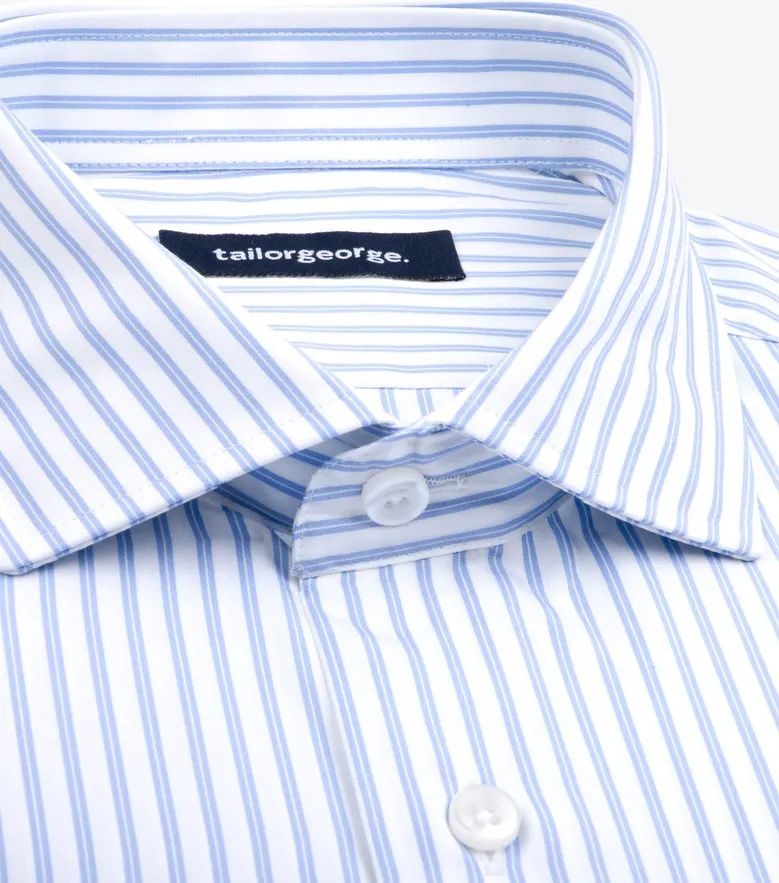 Easy-iron plain white poplin shirt